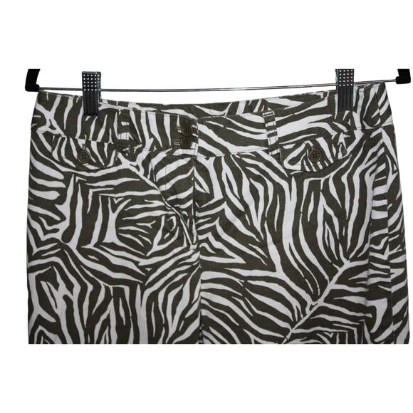 Jones New York Women's Pants 4 Zebra Animal Print Stretch Straight Leg Mid Rise - Picture 3 of 6
